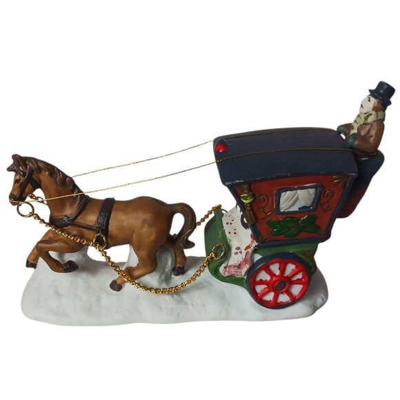 Dickens Collectables Vtg 1995 Horse-Drawn Carriage Christmas Figurine Decoration - Picture 3 of 12